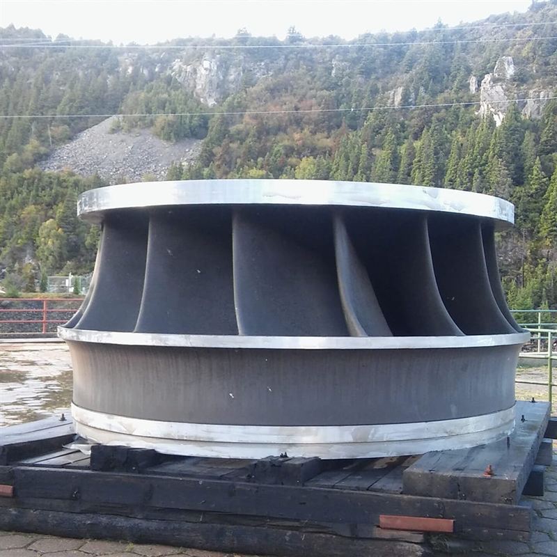 Rotor de generador montado en bancada